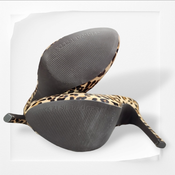 Kelsi Dagger Vintage Brette Cheetah Print Calf Hair Leather Heels - Picture 8 of 9